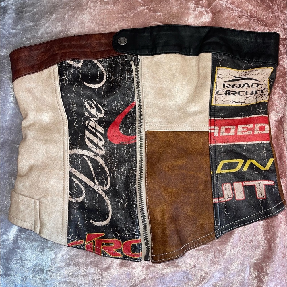 Jaded London LEATHER CORSET TOP